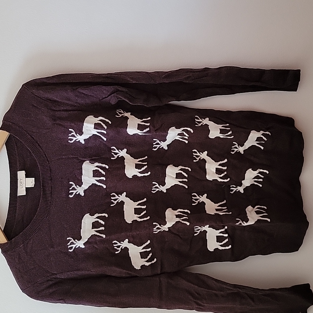 Women's Loft cute deer printed sweater. Worn a few times but in great condition.
